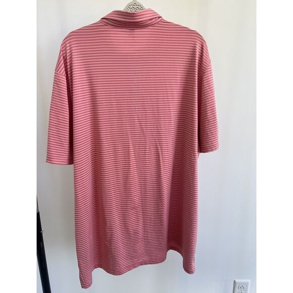 Player 2 Performance Golf Polo Shirt Pink Striped Short Sleeve Men's 2XL‎ - Picture 7 of 8